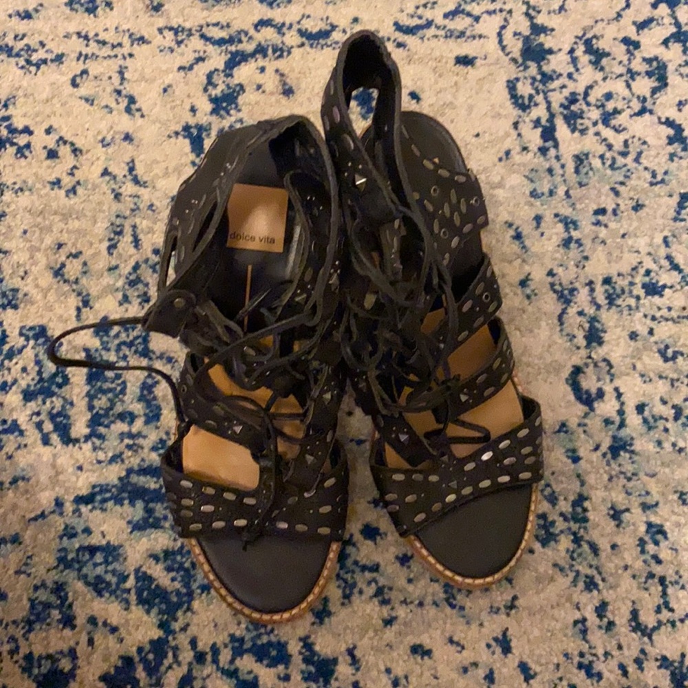 Dolce vita lace up chunky heels